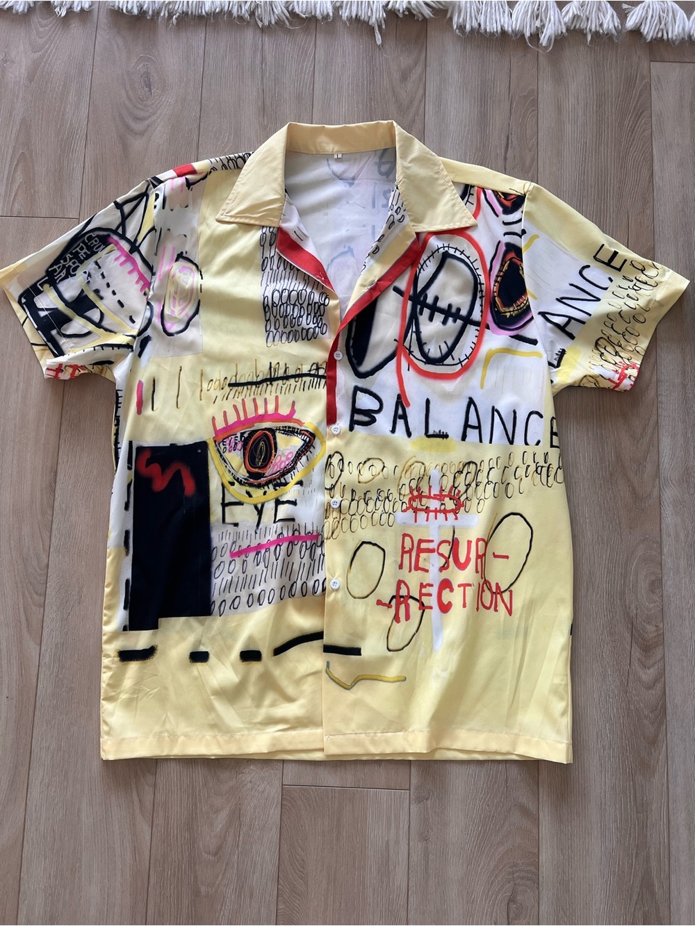 Button up shirt - basquiat art